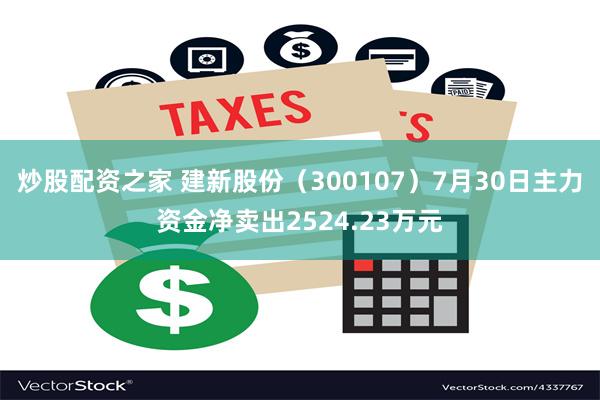 炒股配资之家 建新股份（300107）7月30日主力资金净卖出2524.23万元