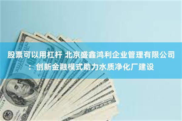 股票可以用杠杆 北京盛鑫鸿利企业管理有限公司：创新金融模式助力水质净化厂建设